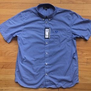 *SOLD*NEW Fred Perry Short Sleeve Gingham Shirt XL